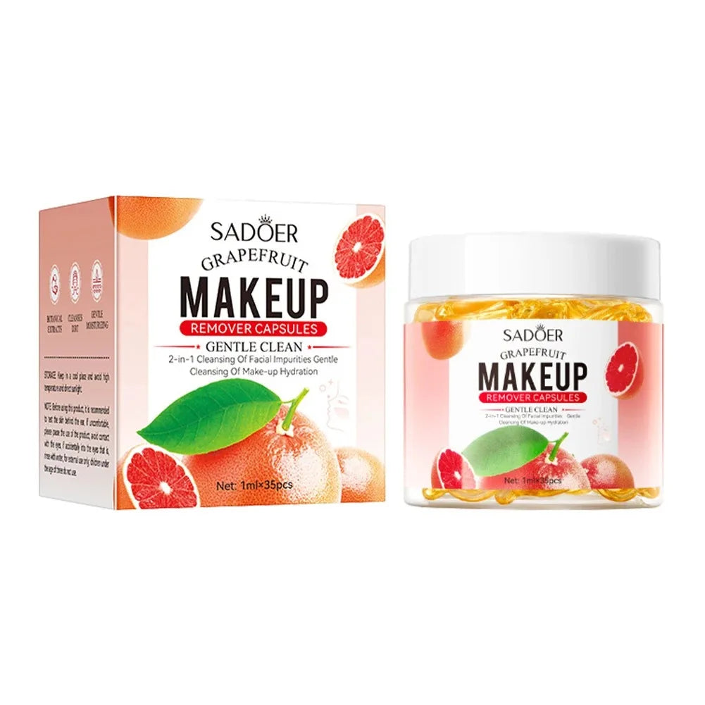 Sadoer Grapefruit Makeup Remover Oil Capsules – 35 x 1ml Makeup Remover Oil Oasis Select