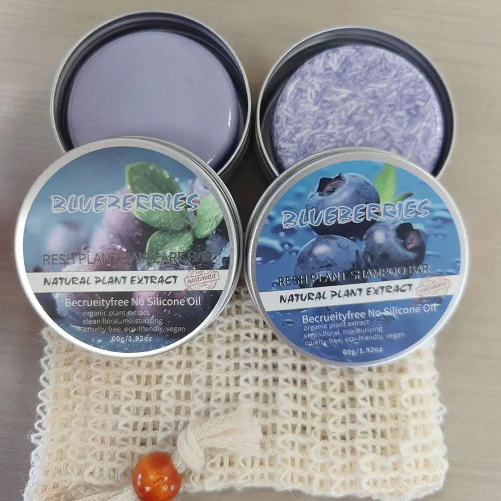 Blueberry Shampoo & Conditioner Bar – Silicone-Free, All Hair Shampoo Conditioner Bar Oasis Select 2PCS