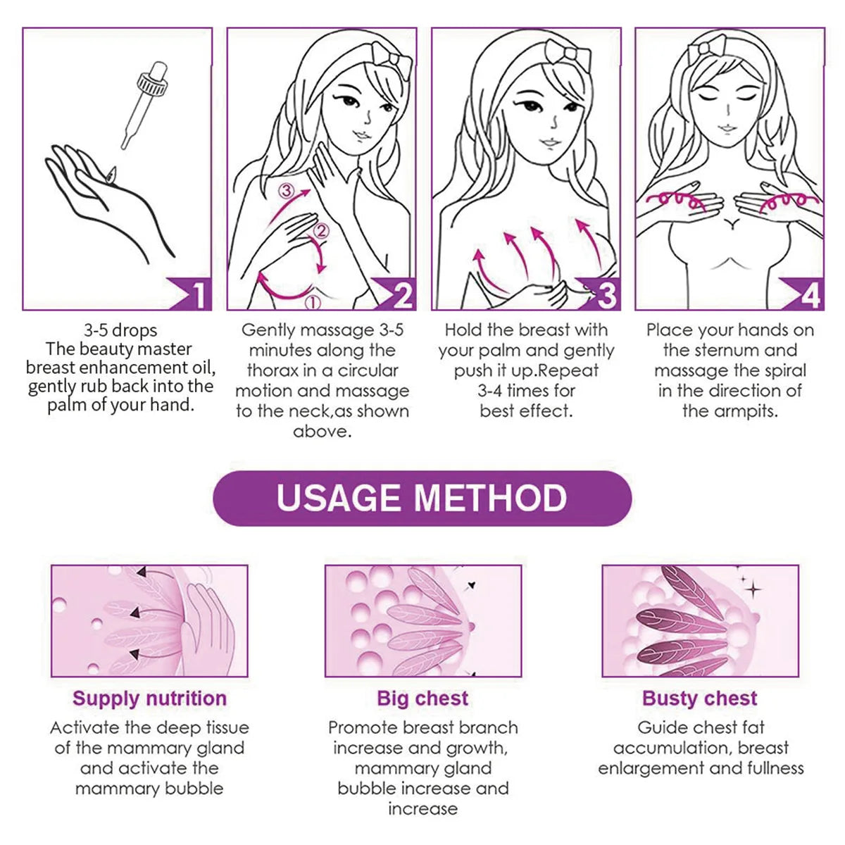 TRSTAY Bust Firming Massage Oil – Moisturizing Chest Care