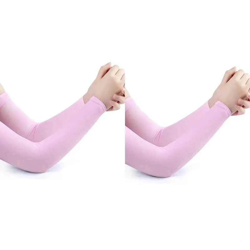 1/2pair Unisex Arm Guards for Men Women, Sleeve Warmers, Sports Sleeves, UV Sun Protection, Hand Cover, Support, Running Fishing Oasis Select 2pairs pink-A
