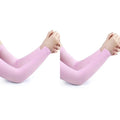 1/2pair Ice Silk Sun Protection Cuffs Gloves Sun Protection UV Protection Hand Protection Cover Anti Slip Summer Outdoor Cycling Oasis Select pink-2pairs