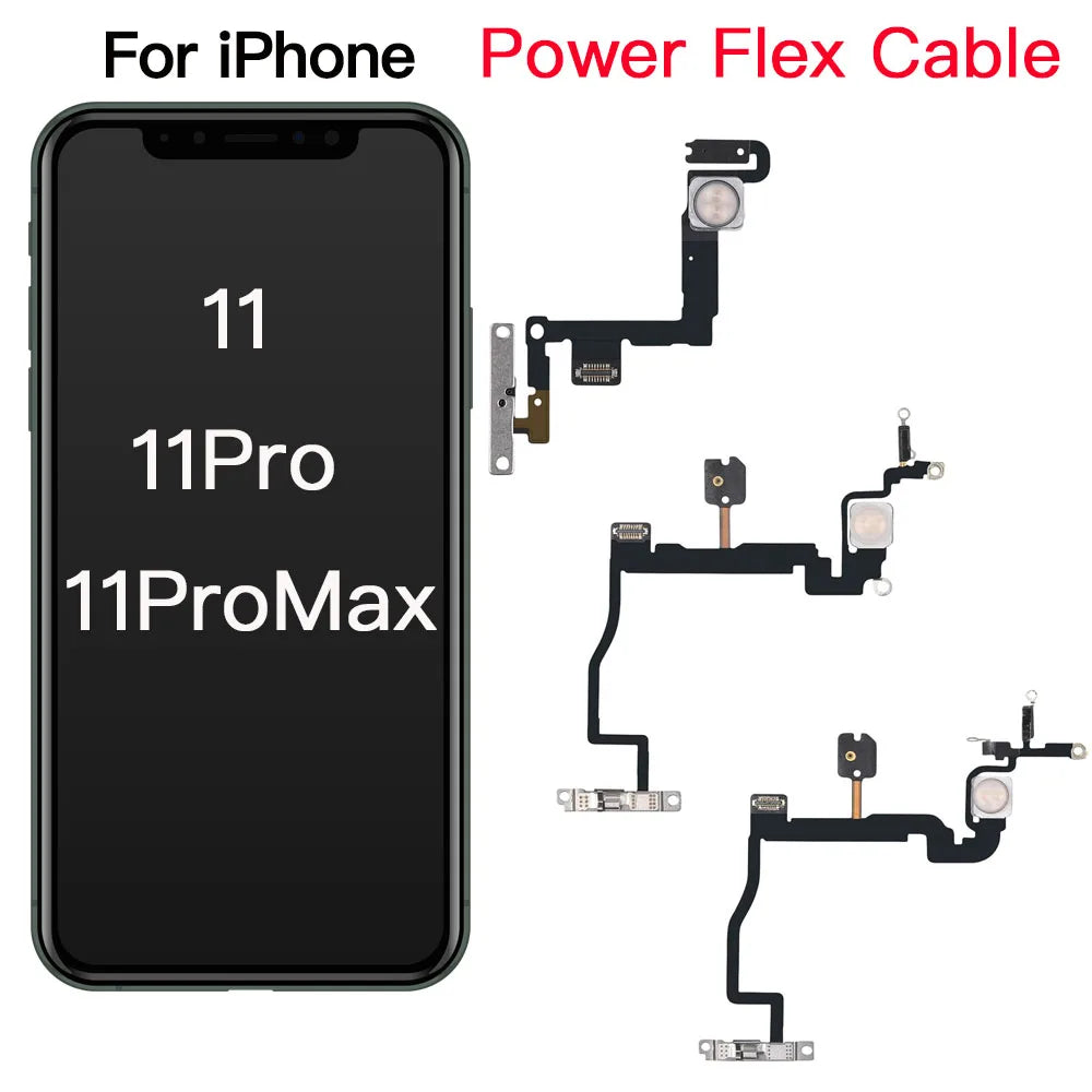 iPhone 11 Pro Max Power Button Silent Flex Cable Mic & Flash LED