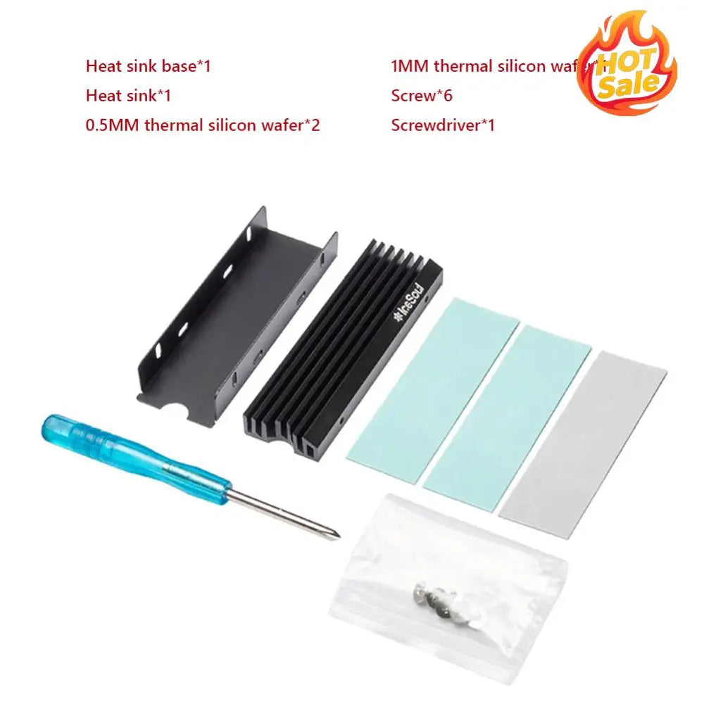 M.2 2280 NGFF/NVME SSD Heatsink Aluminum Heatsink with Silicone Thermal Pad Solid State Drive Radiator PC Accessories Oasis Select