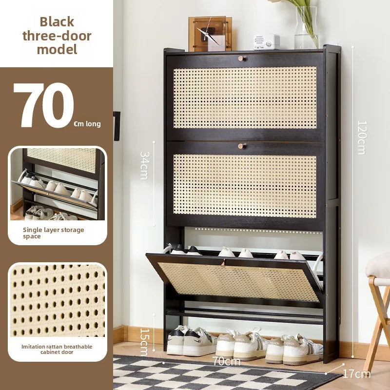 Household shoe cabinet door economical simple modern storage cabinet narrow large capacity tipping bucket small shoe rack Oasis Select Single 3-70