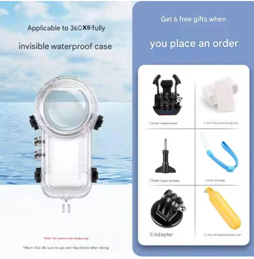 Waterproof Dive Case for Insta360 X5 X4 X3 – 50m Housing