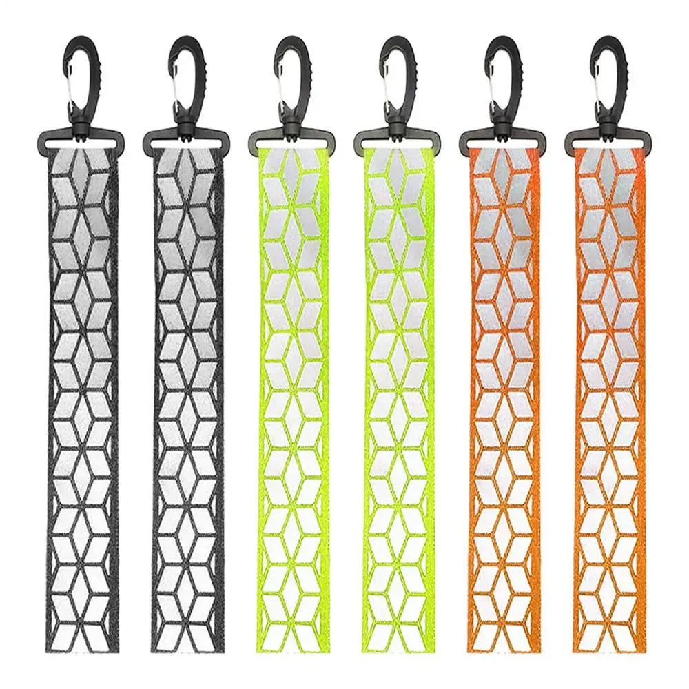 Safety Reflector Pendant Reflective Safety Keychain for Backpack Outdoor Accessory for Cycling Walking Camping Mountaineering Oasis Select 6pcs