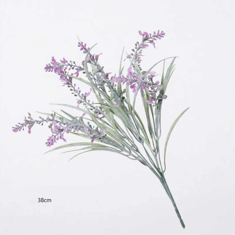 7-Branch 38cm Artificial Lavender Bouquet for Home Table Decor Hotel Wedding Floral Arrangement Fake Flower Oasis Select 7-Branch A-38cm