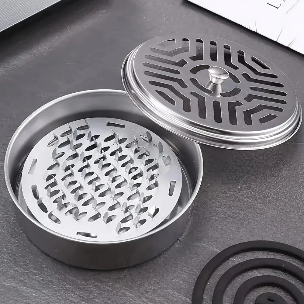 Stainless Steel Mosquito Coil Holder with Fireproof Cover Mosquito Coil Holder Oasis Select