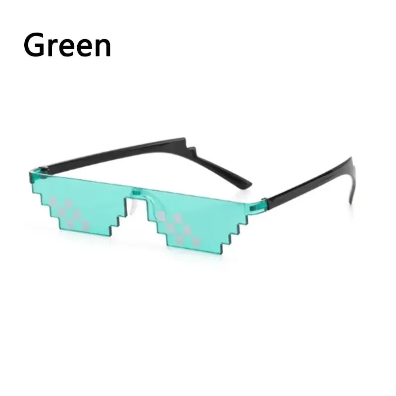 1/2/3pcs Mosaic Funny Party Glasses Festival Party Photo Props Anime Pixel Glasses Pixelated-Meme Decor Favor Funny Creative Oasis Select 1pcs Green
