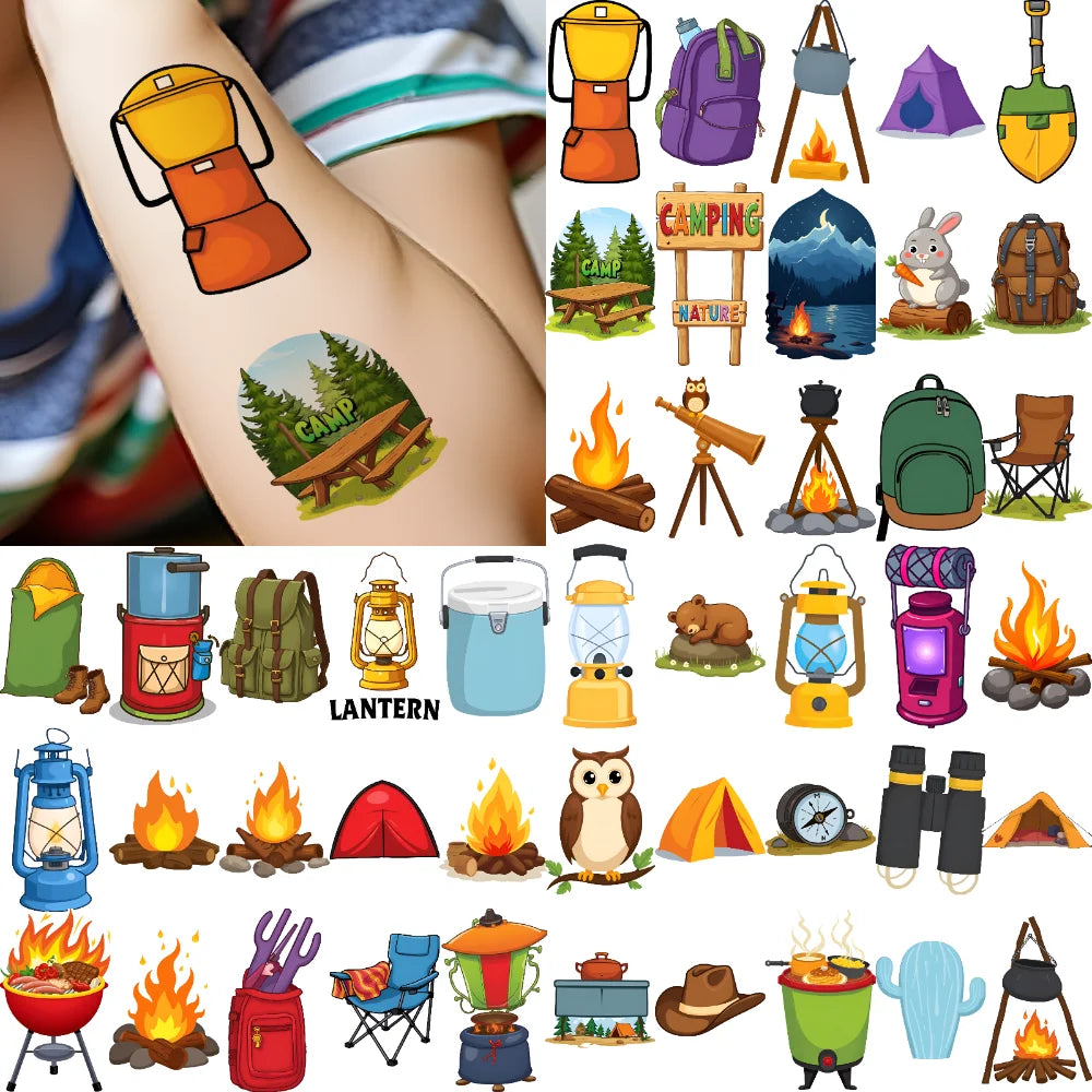 63pcs Waterproof Temporary Tattoo Stickers – Camping & Festivals