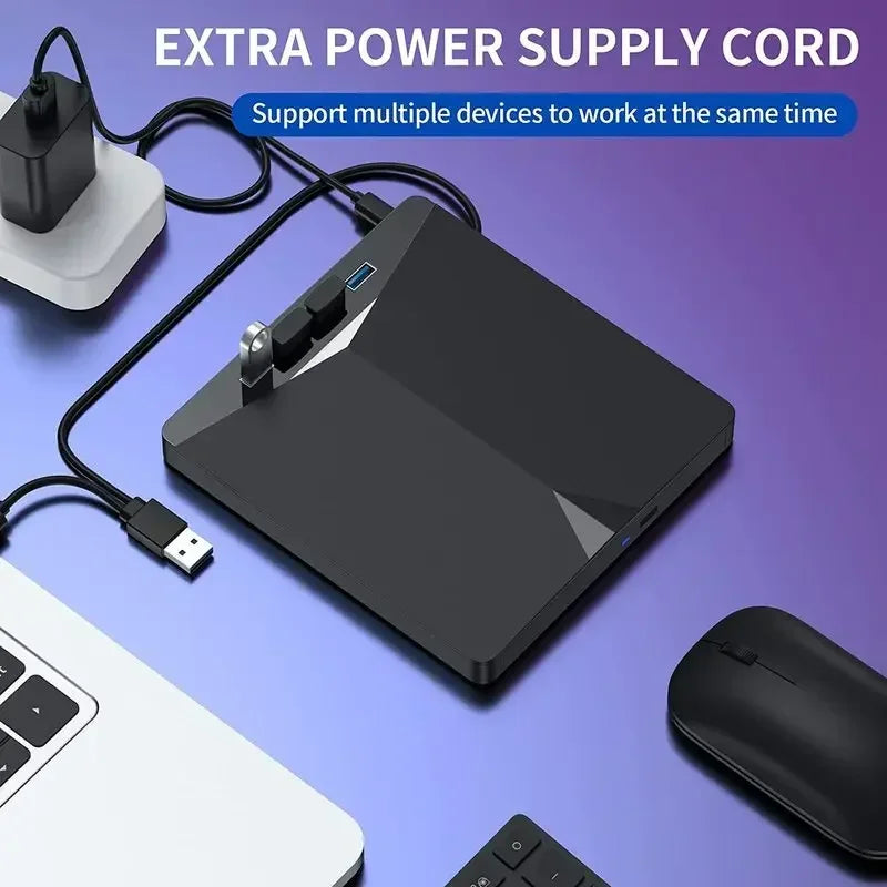 7-in-1 USB 3.0 External DVD/CD Burner Drive for Laptop & PC External Optical Drive Oasis Select