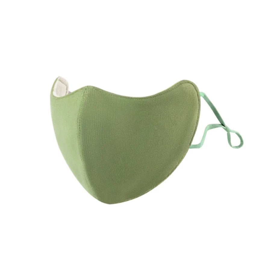 Fashion Warm Face Mask for Women High Quality Washable Reusable Anti Dust Windproof Mouth-muffle Winter Warm Breathable Mask Oasis Select green
