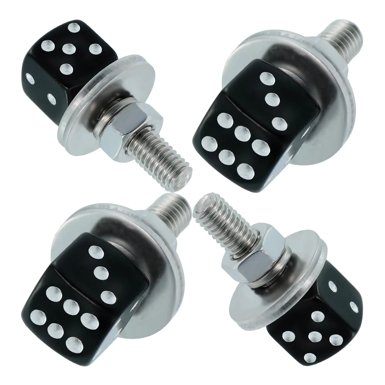 Dice card car license plate screw fastener set car license plate bolt decoration stainless steel aluminum alloy Oasis Select 4pcs 3