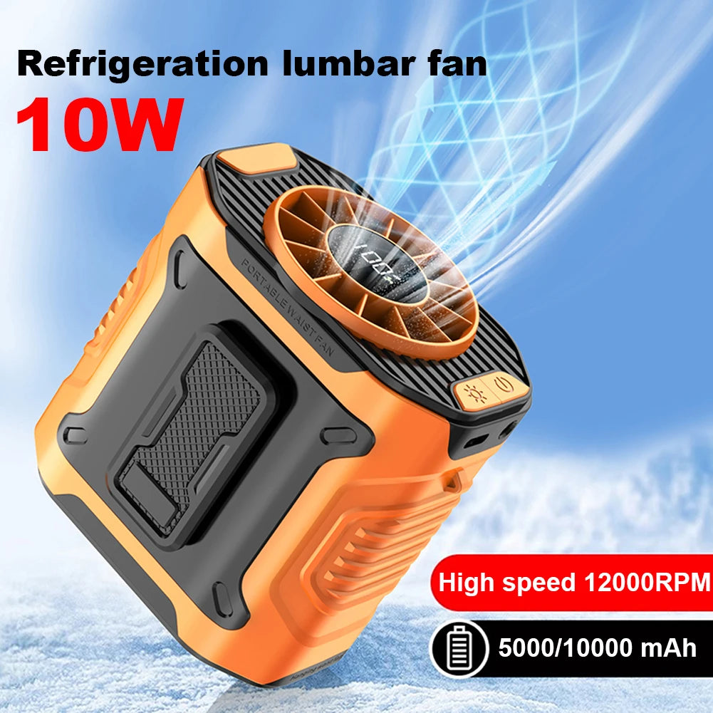 Portable Waist Clip Fan USB Rechargeable 3600mAh + Flashlight Wearable Portable Fan Oasis Select