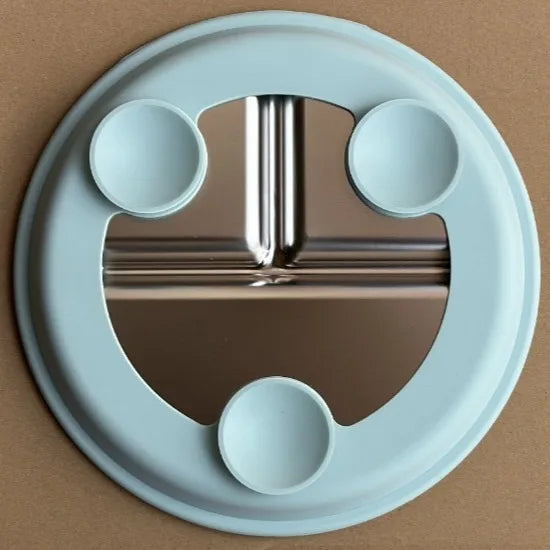 Stainless Steel Baby Suction Plate BPA-Free Silicone Base 9" Baby Suction Plate Oasis Select Light blue 9 inch