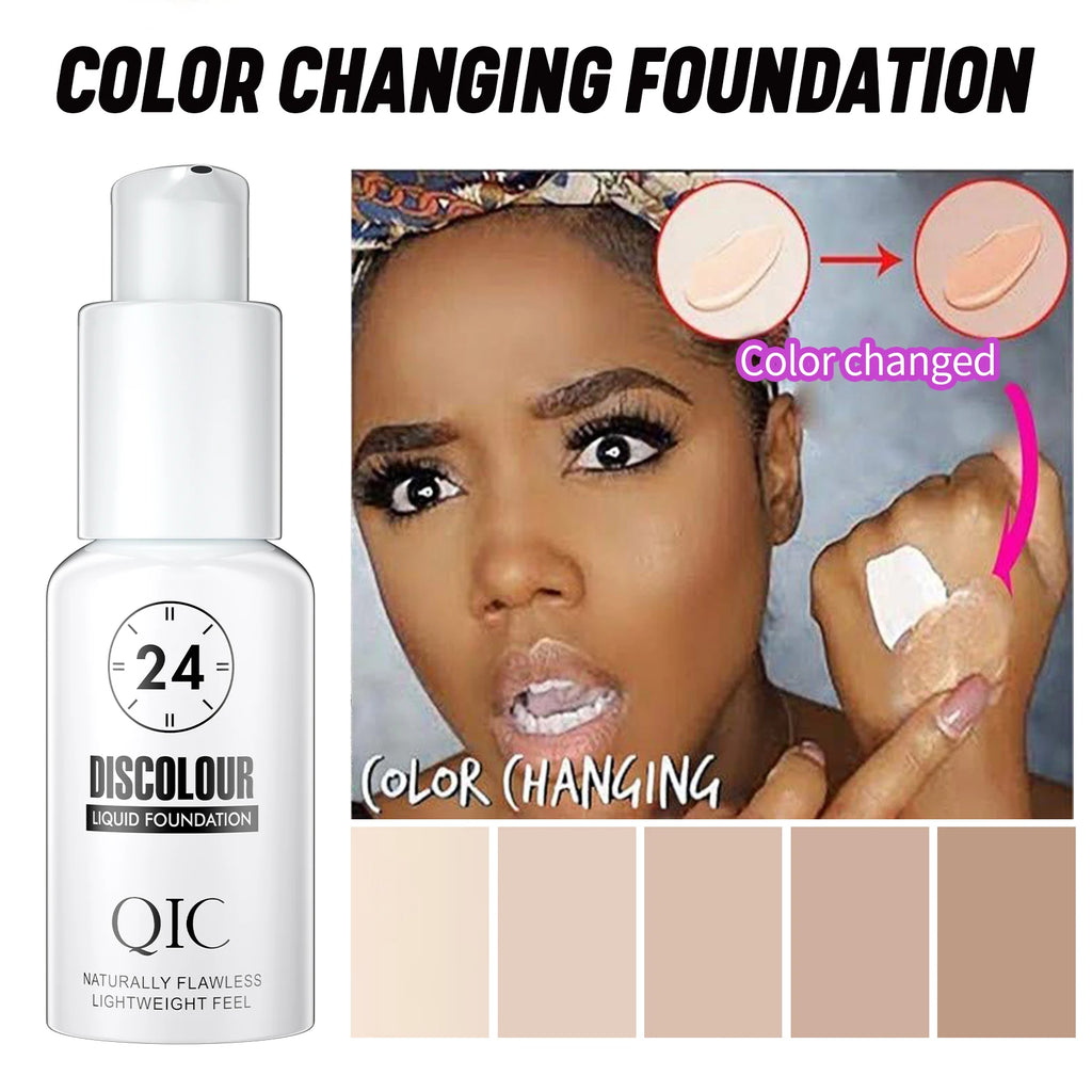 QIC 30ml Color-Changing Liquid Foundation – Full Cover Matte