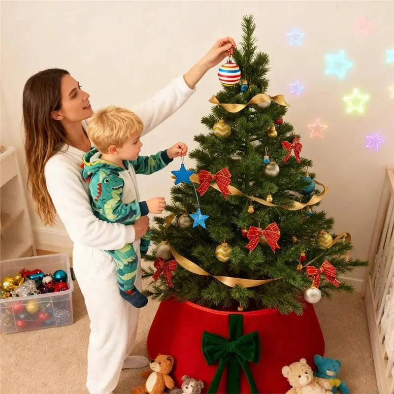 ~WISH Christmas Tree Stand Skirt Reusable Plush With Bowknot-Tree Skirt Holiday Decoration For Indoor/Outdoor A Oasis Select