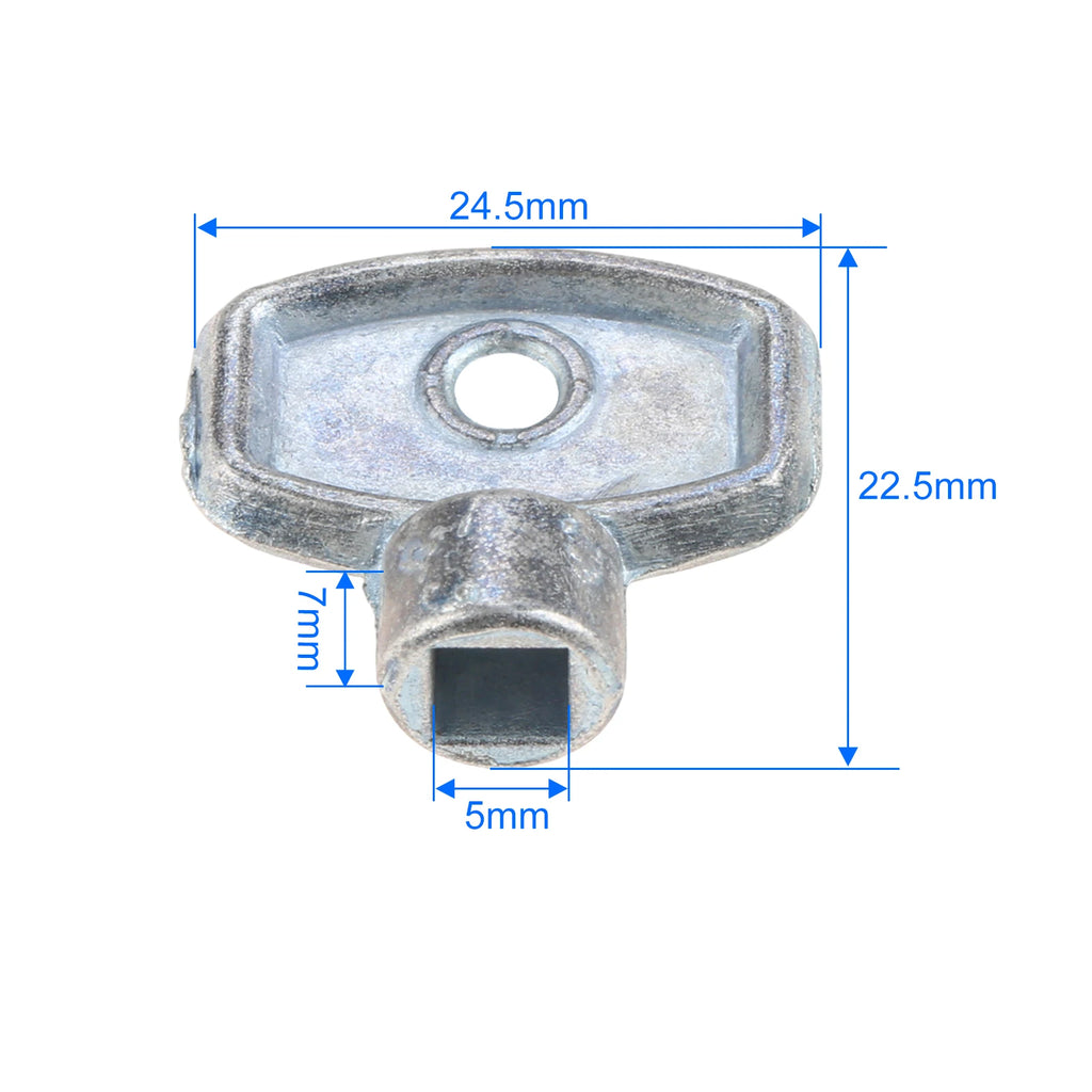 2pcs Zinc Alloy Radiator Vent Key 5mm Square Socket Heating Bleeding Exhaust Valve Tool for Standard Heaters Oasis Select 2pcs 24.5x22.5mm