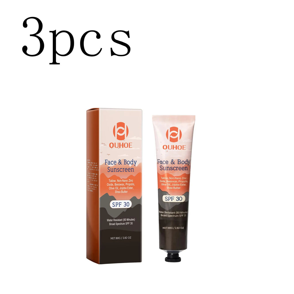SPF 30+ Facial & Body Sunscreen – Waterproof Moisturizing UV Block Facial Body Sunscreen Oasis Select 3boxed