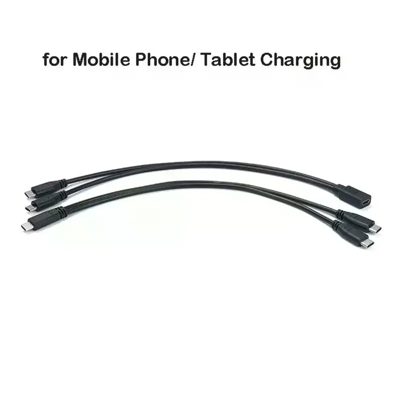 USB C Cable Splitter Type C 1 To 2 Extension Cable Wire For PC Phone Tablet 15W 3A Power Adapter Cord Charging Converter Line Oasis Select