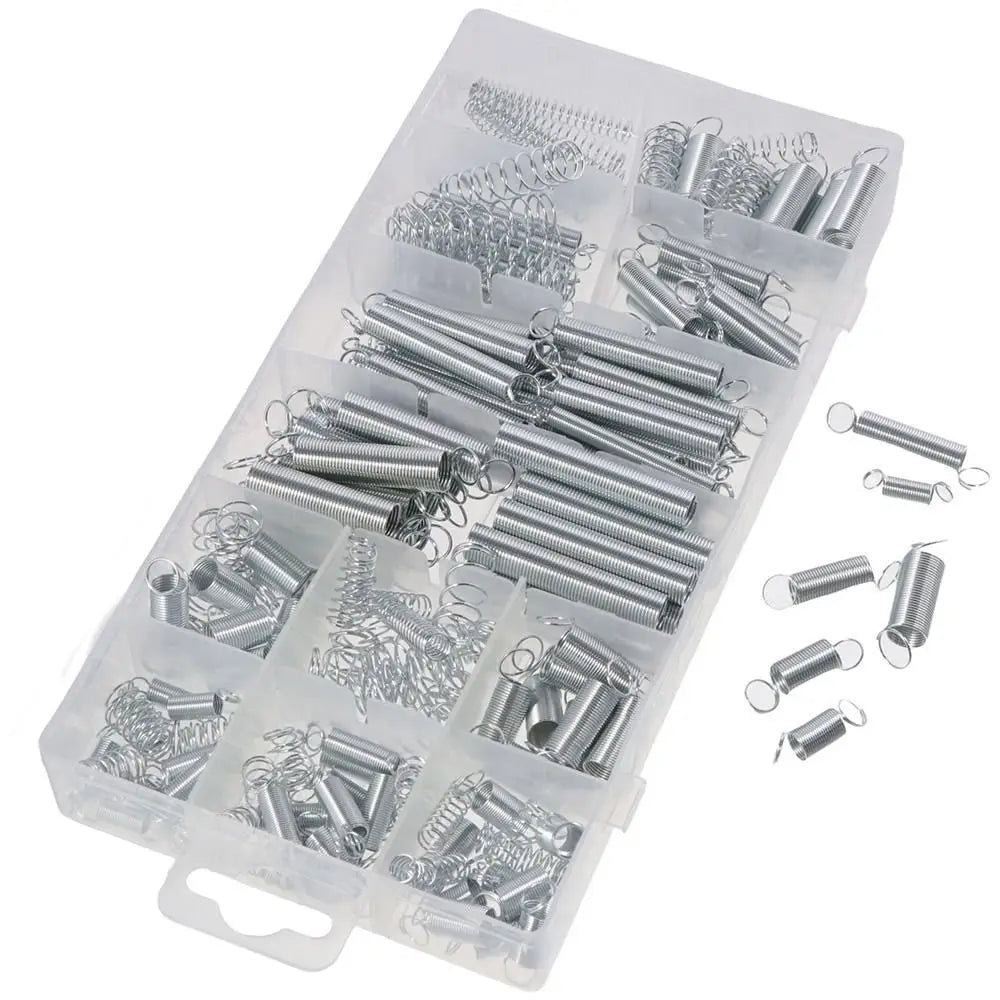 200PCS Mixed Size Compression Spring Kit Stainless Steel Boxed Extension and Compression Springs Kit DIY Accessories Silver Oasis Select