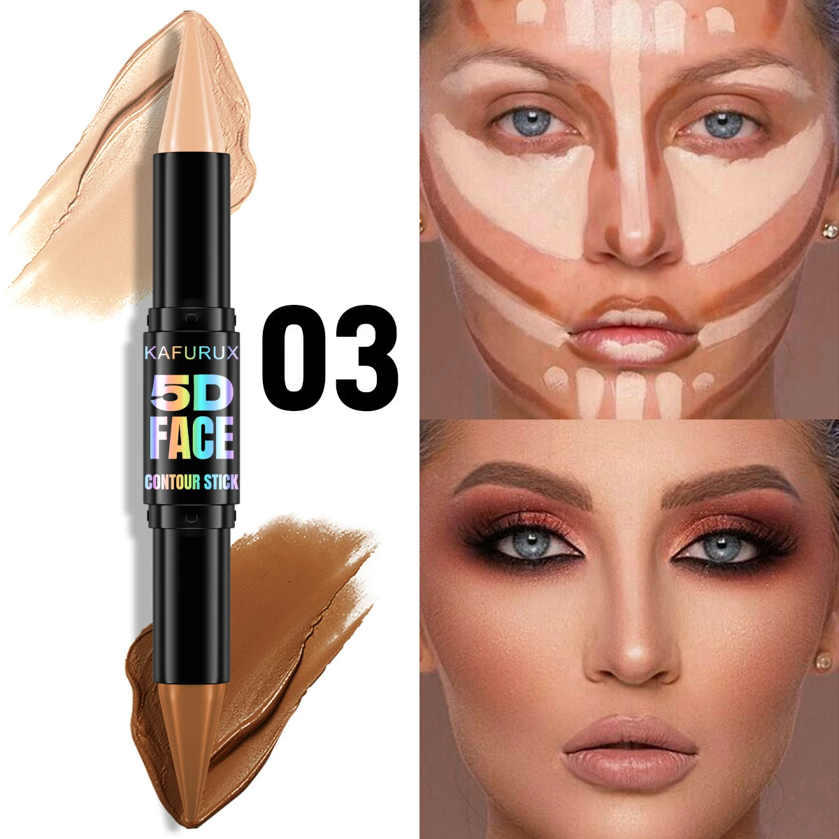 KAFURUX Double-Ended Contour Stick | Highlight & Shadow Cream