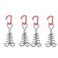 2/4Pcs Camping Tent Fishbone Anchor Peg Aluminum Alloy Spring Hook Tent Wind Rope Fixed Nail for Tarp Awning Canopy Accessories Oasis Select redpcs4