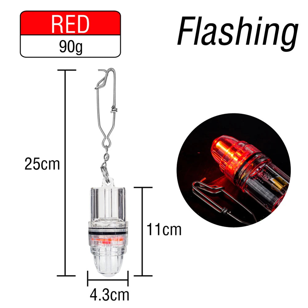 Dual-Mode LED Fishing Light For Deep Sea Waterproof Underwater Luminous Fish Lure Lamp Steady/Flash Underwater Lure Light Oasis Select Flashing-Red