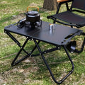 Lightweight Carbon Steel Portable Foldable Camping Table - Multipurpose BBQ & Picnic Table for Outdoor Travel, Hiking & Camping Oasis Select black