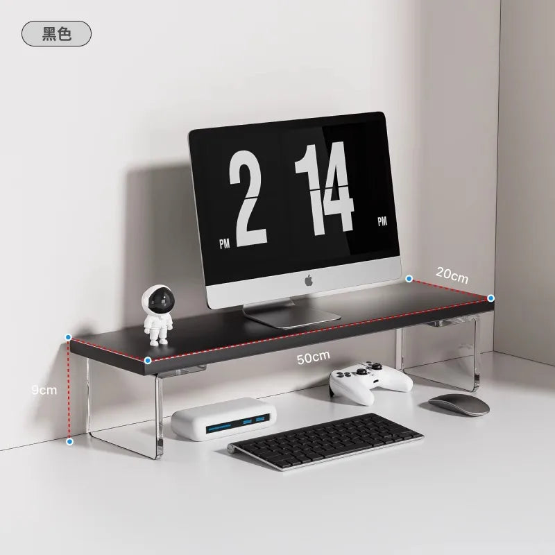 Acrylic Monitor Stand & Desktop Storage Rack | Desk Organizer