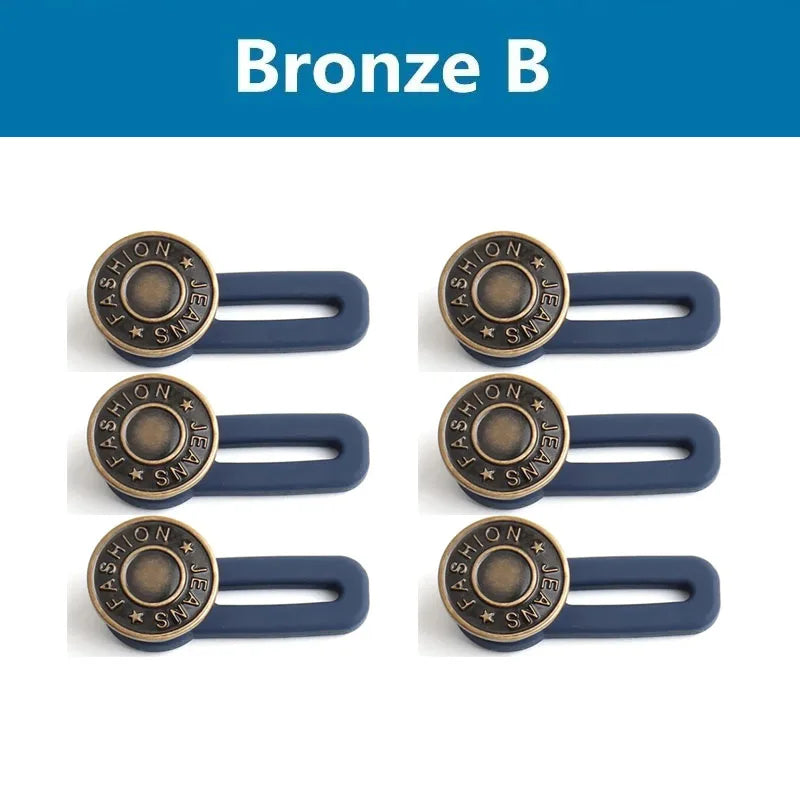 3/6/9pcs Jeans And Pants Button Extenders Universal Wait Expanander For Women And Men Instant Band Extension Solution Oasis Select 6pcs Bronze B