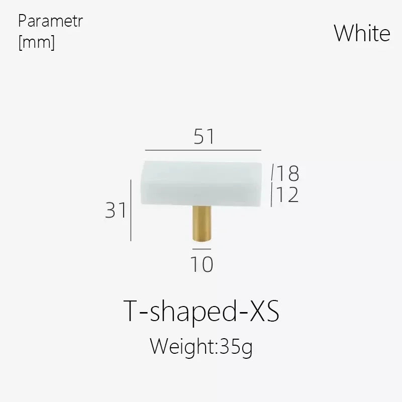 Marble Brass Furniture Handles Modern White Green Round Pulls Cupboard Wardrobe Dresser Drawer Cabinet Knobs Kitchen Oasis Select White-XS
