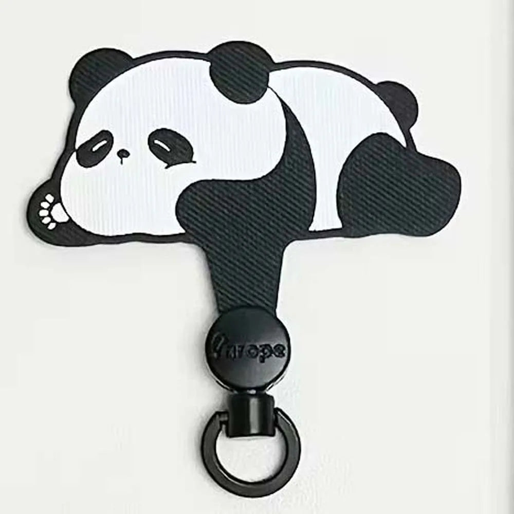 Cartoon Panda Phone Tether Tab Safety Connecter 360 Rotatable Mobile Phone Gasket Detachable Metal Ring Cellphone Lanyard Patch Oasis Select Panda