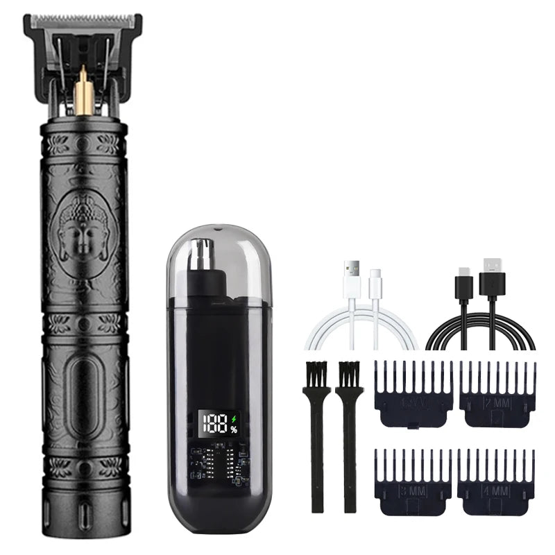 WEEME 806-HW Electric Hair Clipper UBS Rechargeable Cordless Beard Trimmer Men Powerful Electric Hair Clipper Trimming Tool Oasis Select 060-BlackBuddha-VHS