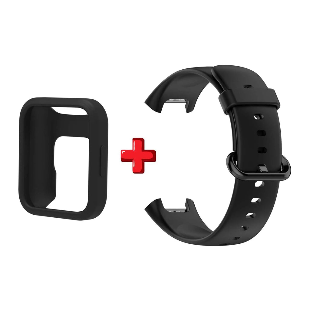 Silicone WatchBand Strap For Redmi Watch 2 Lite SmartWatch Band WristBand Redmi Watch 2 Protective Case Protector Cover Oasis Select black