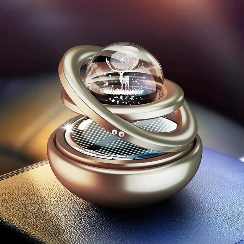 Solar Rotating Crystal Ball Car Aromatherapy Diffuser Ornament Car Aromatherapy Ornament Oasis Select