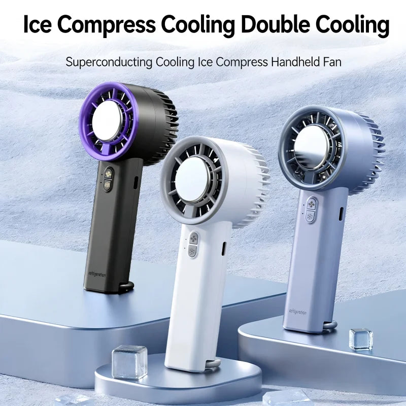 New Handheld Mini Fan Portable Semiconductor Ice Cooling Fan Mini Portable Handheld Cooling Fan For Home Office Travel Oasis Select