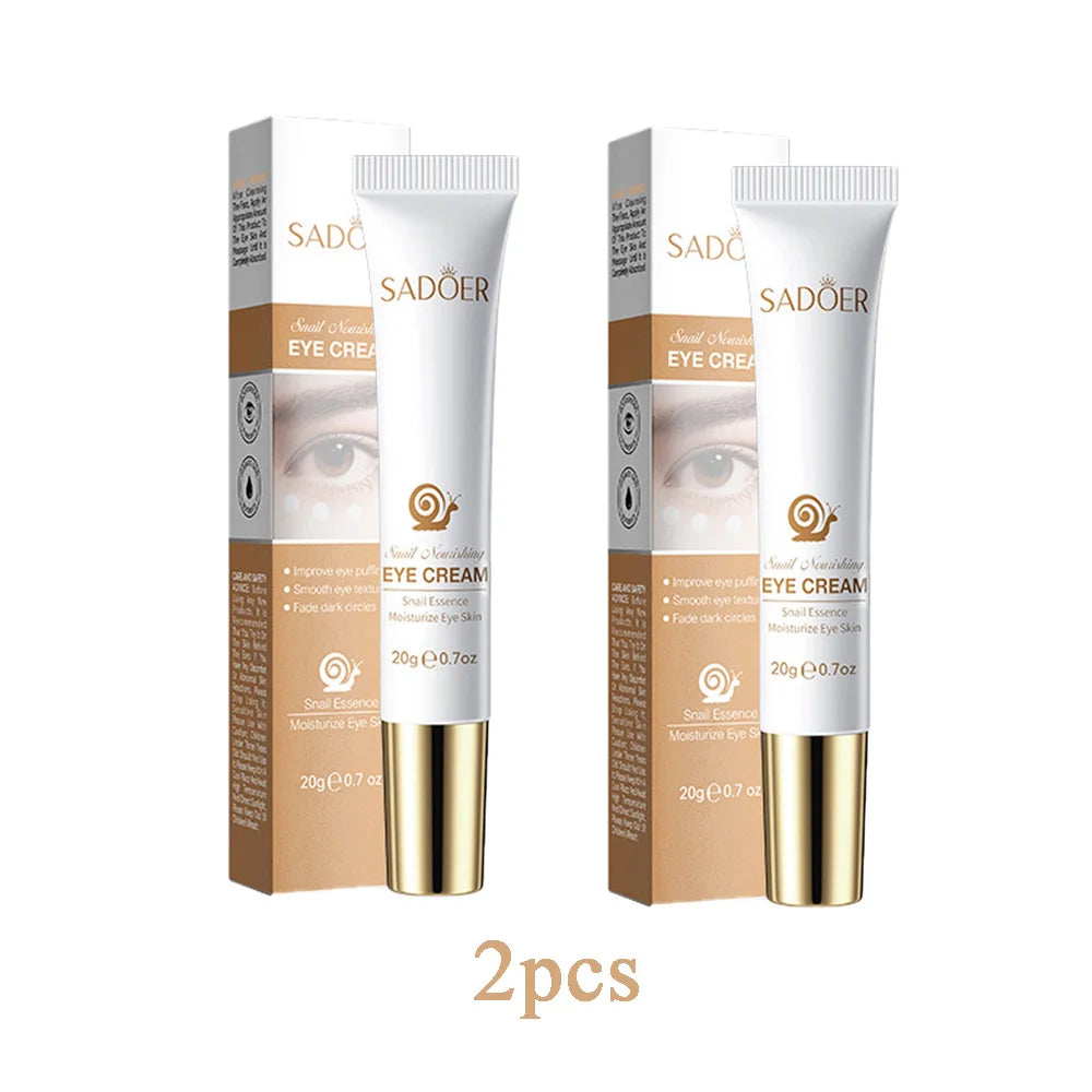 SADOER Snail Eye Cream Anti Wrinkle Dark Circles Under The Eyes Remove Eye Bags Moisturizing Anti-Aging Eyes Skin Care Products Oasis Select 2pcs