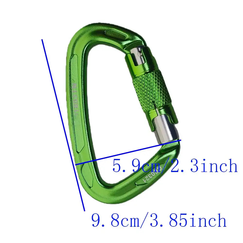 24KN Auto Locking Gate Carabiner Outdoor D-ring Buckle Climbing Rappelling Rigging Hammocks Locking Clip Oasis Select