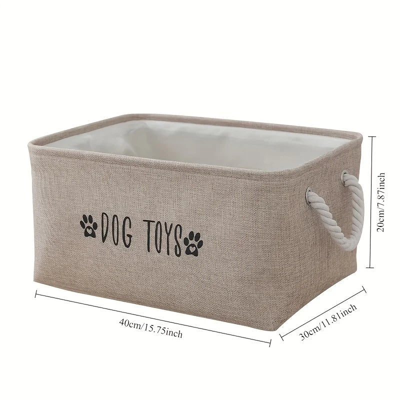 1PC Pet Toy Storage Basket, Woven Polyester Organizer for Dog and Cat Supplies, Clothing, Snacks, Toys Oasis Select