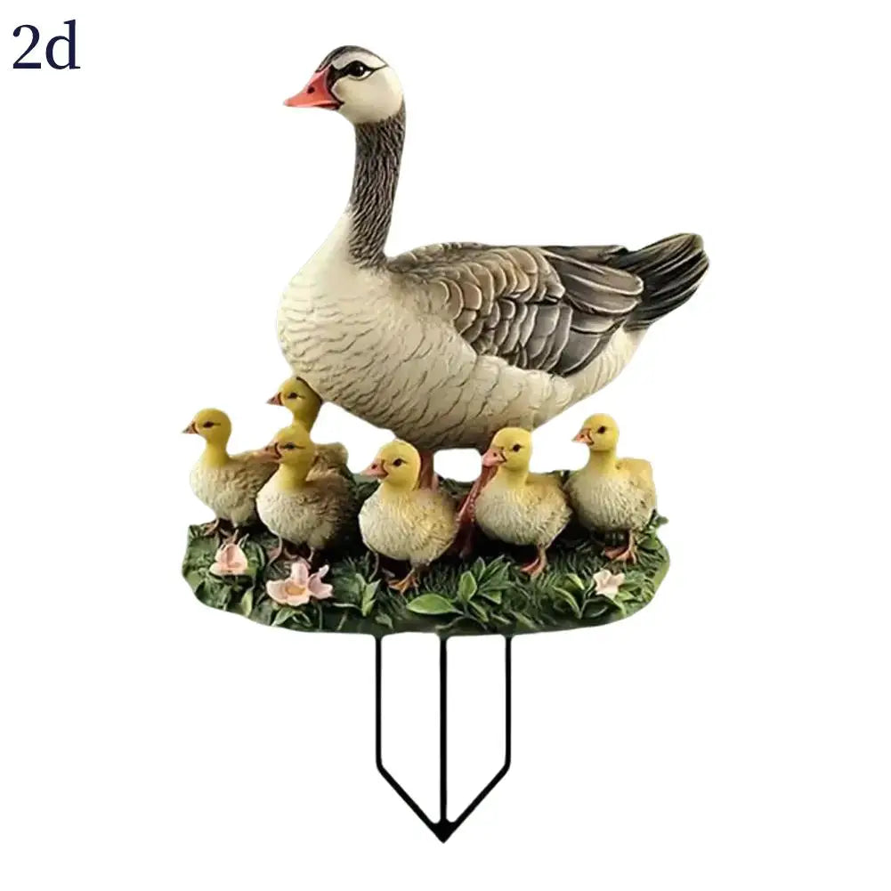 2D Acrylic Duck Garden Stake – Waterproof Bird Lawn Ornament