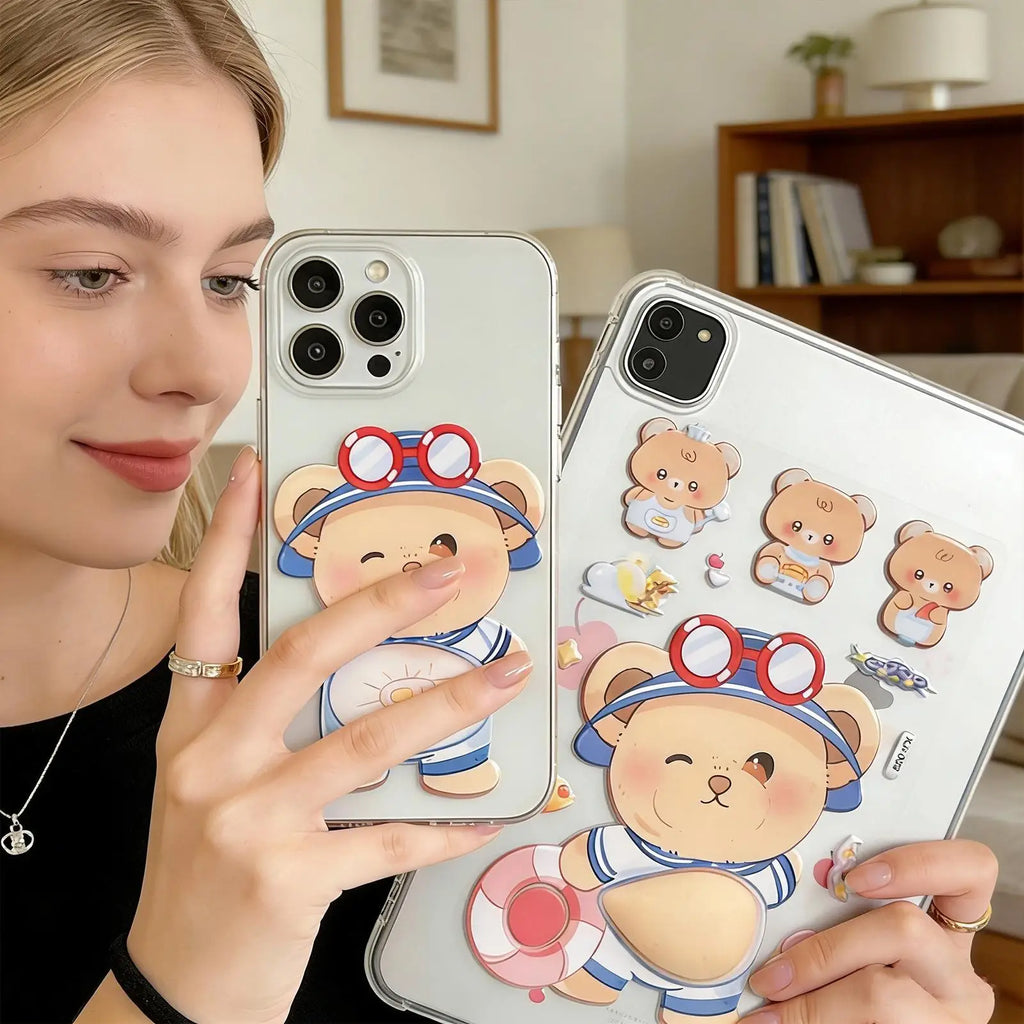 Squishy Stickers Cartoon Soft Cute Belly Pinching and Relaxation Stickers Rabbit Animal Panda Furong Skin 3D Stickers kids Gift Oasis Select