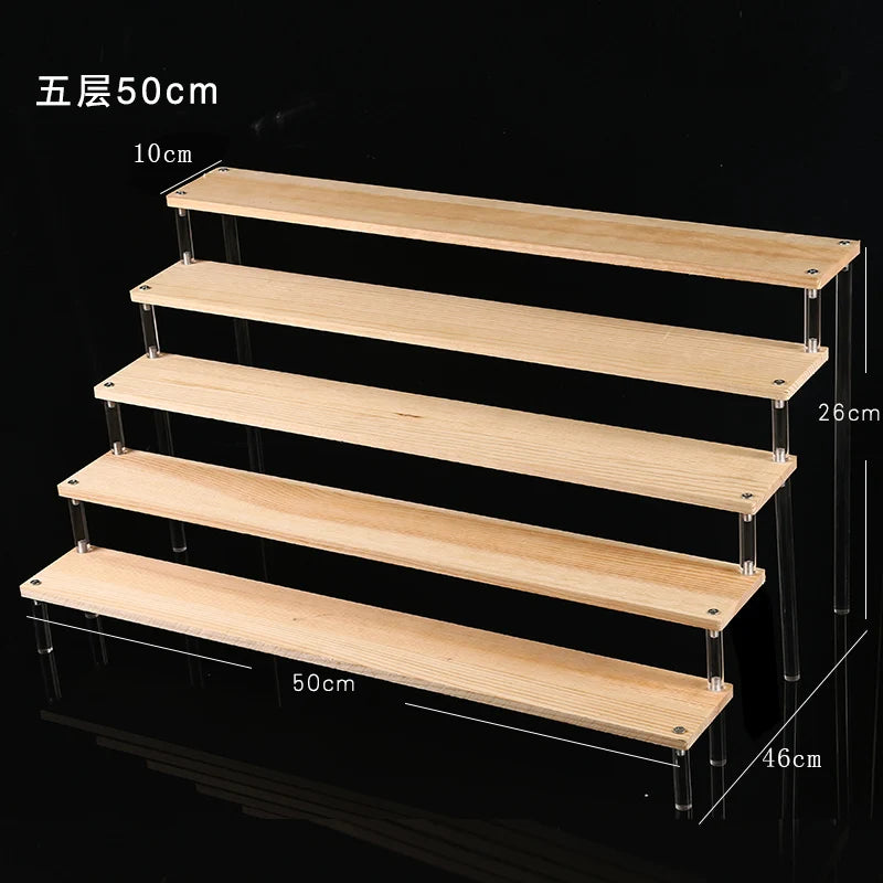 Wooden Multi-Layer Step Display Stand for Figures & Blind Box