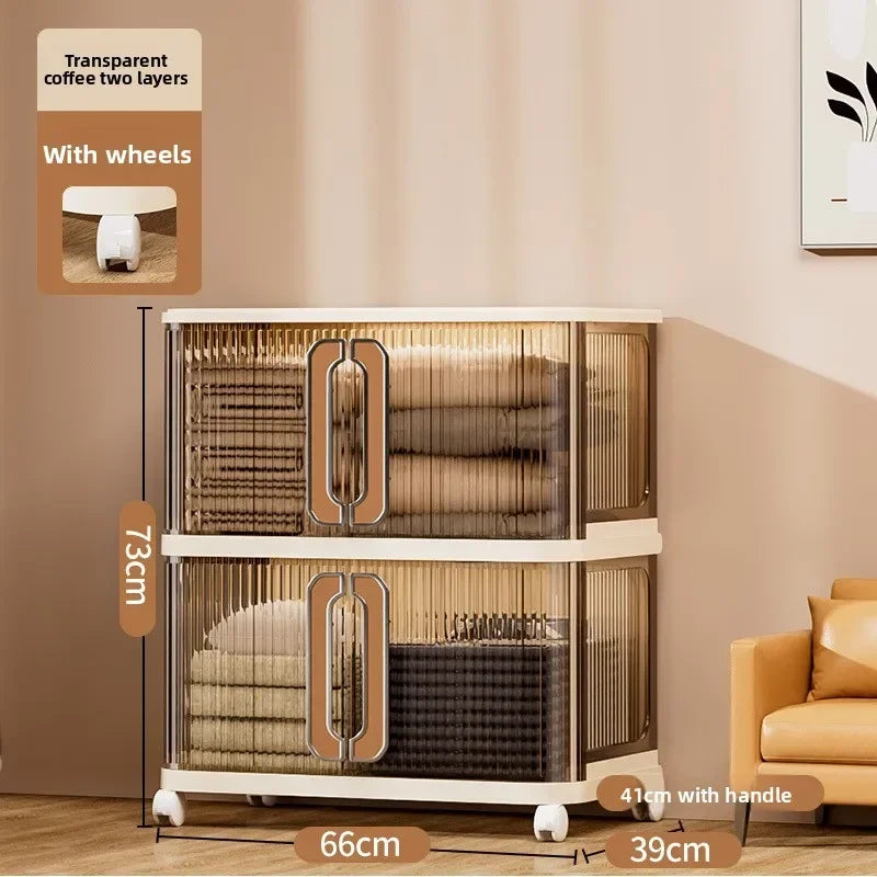 Household Folding Storage Cabinet Large Capacity Double Door Bedroom