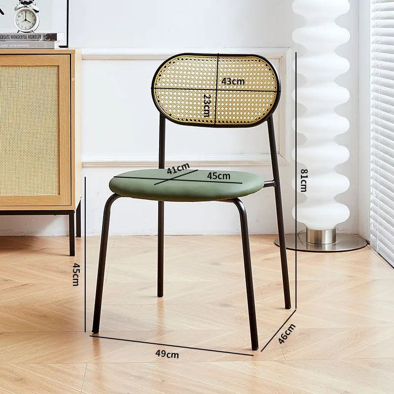 Household rattan dining chair B & B Hotel Cafe Rattan chair Internet celebrity back chair Milk tea shop Leisure rattan chair Oasis Select Mihuangteng-B