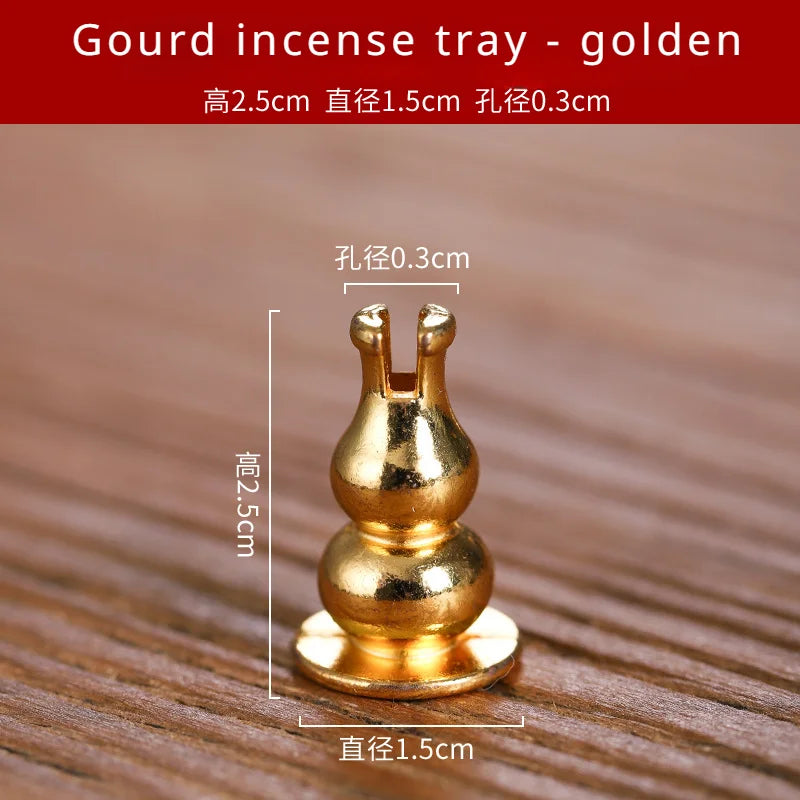 Metal Zen Lotus Buddha Incense Burner Incense Diffuser Incense Stick Holder Censer Buddhist Aromatherapy Use In Office Teahouse Oasis Select calabash Golden