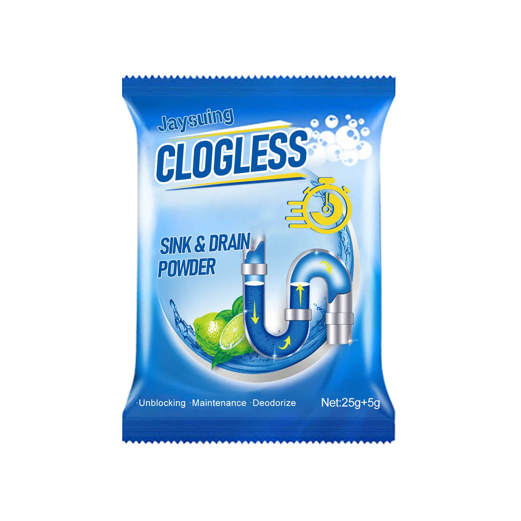 Jaysuing Drain Cleaner Powder Effective Decomposition Powerful Cleaning Deodorize Maintenance Gentle Formula Sink Drain Powder Oasis Select 30g