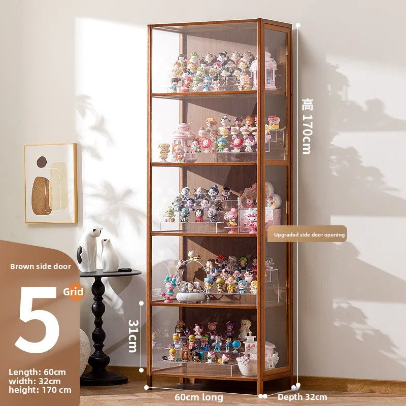 Figure cabinet Glass display cabinet Steel dustproof transparent model Storage cabinet Pain cabinet Toy locker Display bookcase Oasis Select Five doors 60 long