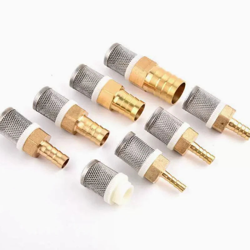Copper Tower Bottom Valve with Filter Screen Check Valve, Self-priming Pump Inlet Anti Backflow Spring Insertion Pipe Filter Oasis Select
