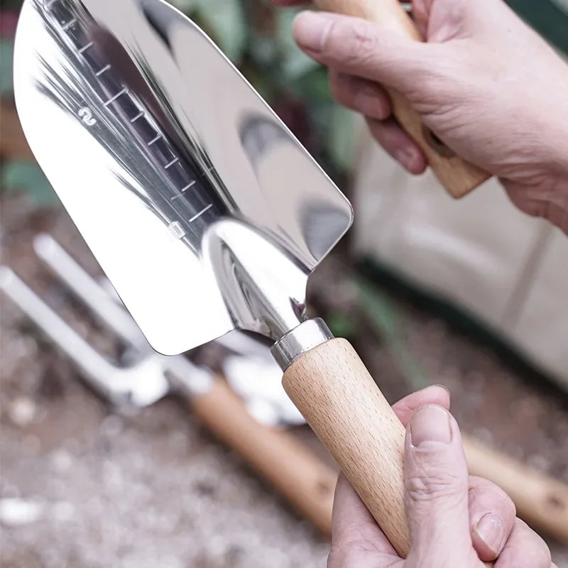 5-piece Stainless Steel Tool Shovel Garden Tool Rake Shovel Set Potted Vegetable Shovel Outdoor Planting Household Garden Tools Oasis Select